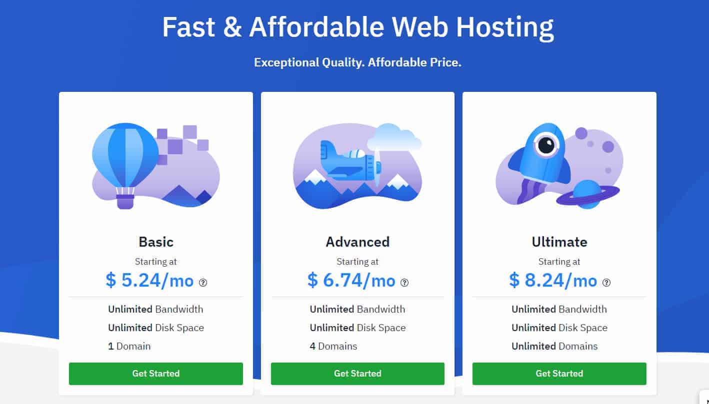 Hostwinds shared hosting plans